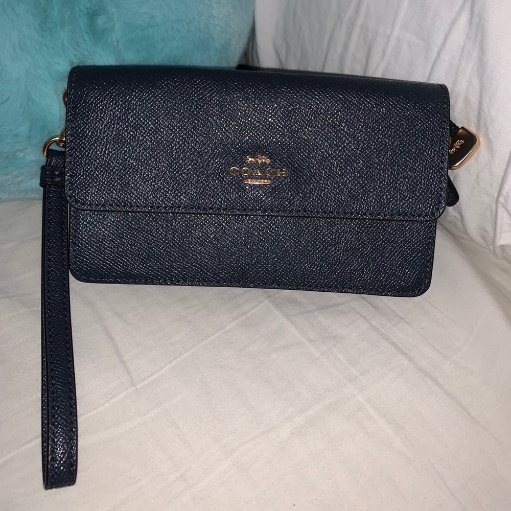 Beautiful navy coach purse